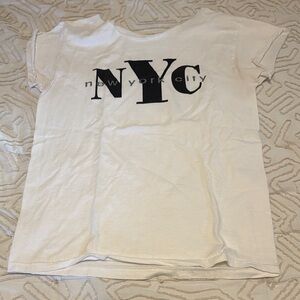 White cotton NYC New York City T-Shirt